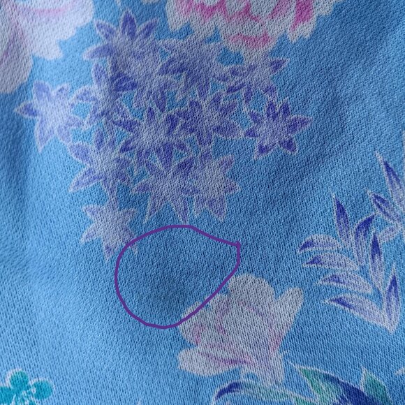 Vintage Sheer Blue Floral Dress Peter Pan Collar Button Up Neck Matching Belt - Picture 6 of 7